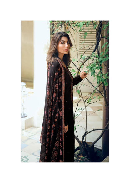 Black Muslin Cotton Designer Suit with Dupatta