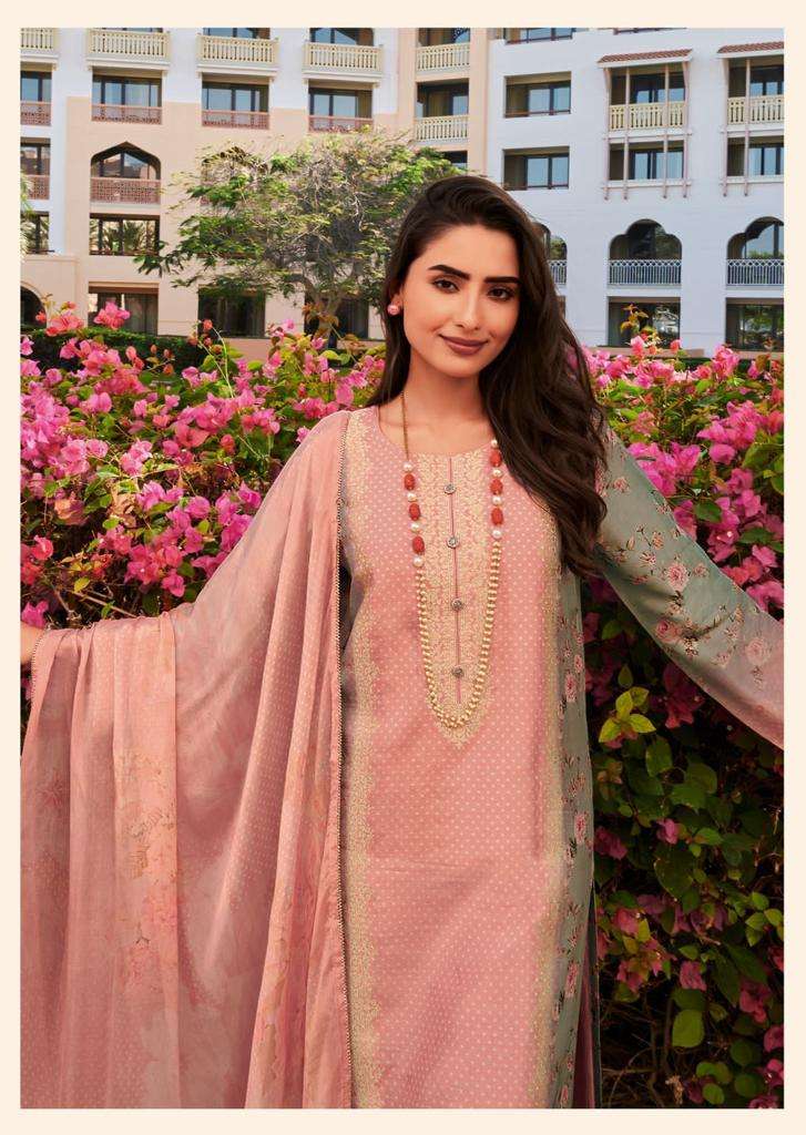 Amaranth Pink Muslin Cotton Designer Suit with Dupatta