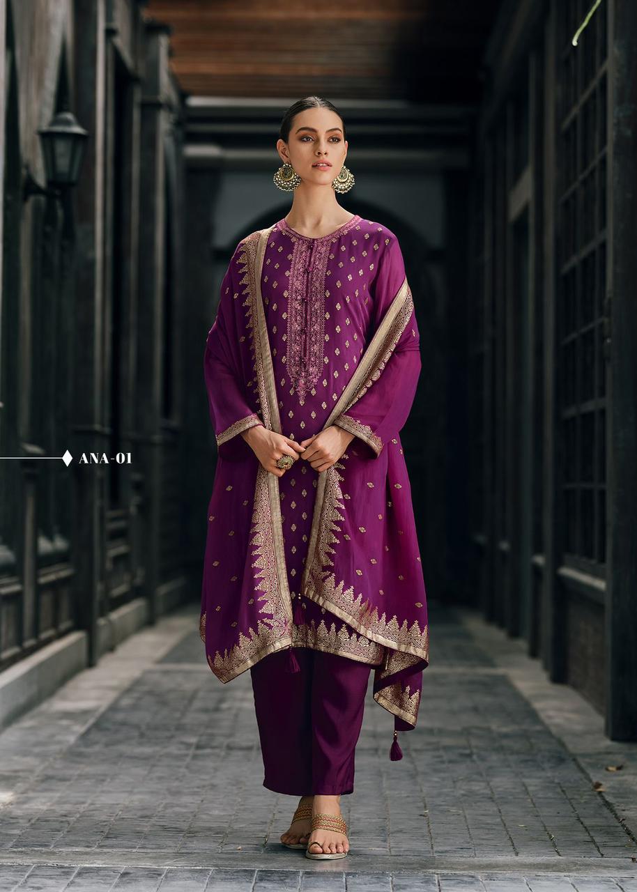 Lollipop Purple  Banarasi Woven Silk Suit and Dupatta