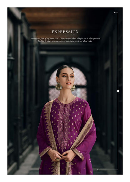 Lollipop Purple  Banarasi Woven Silk Suit and Dupatta