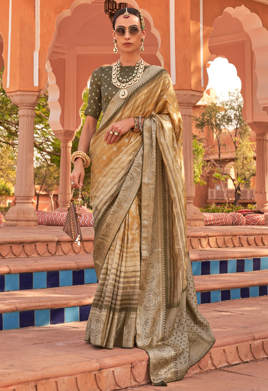 Designer Yellow Soft Silk Designer Saree with Banarasi Blouse