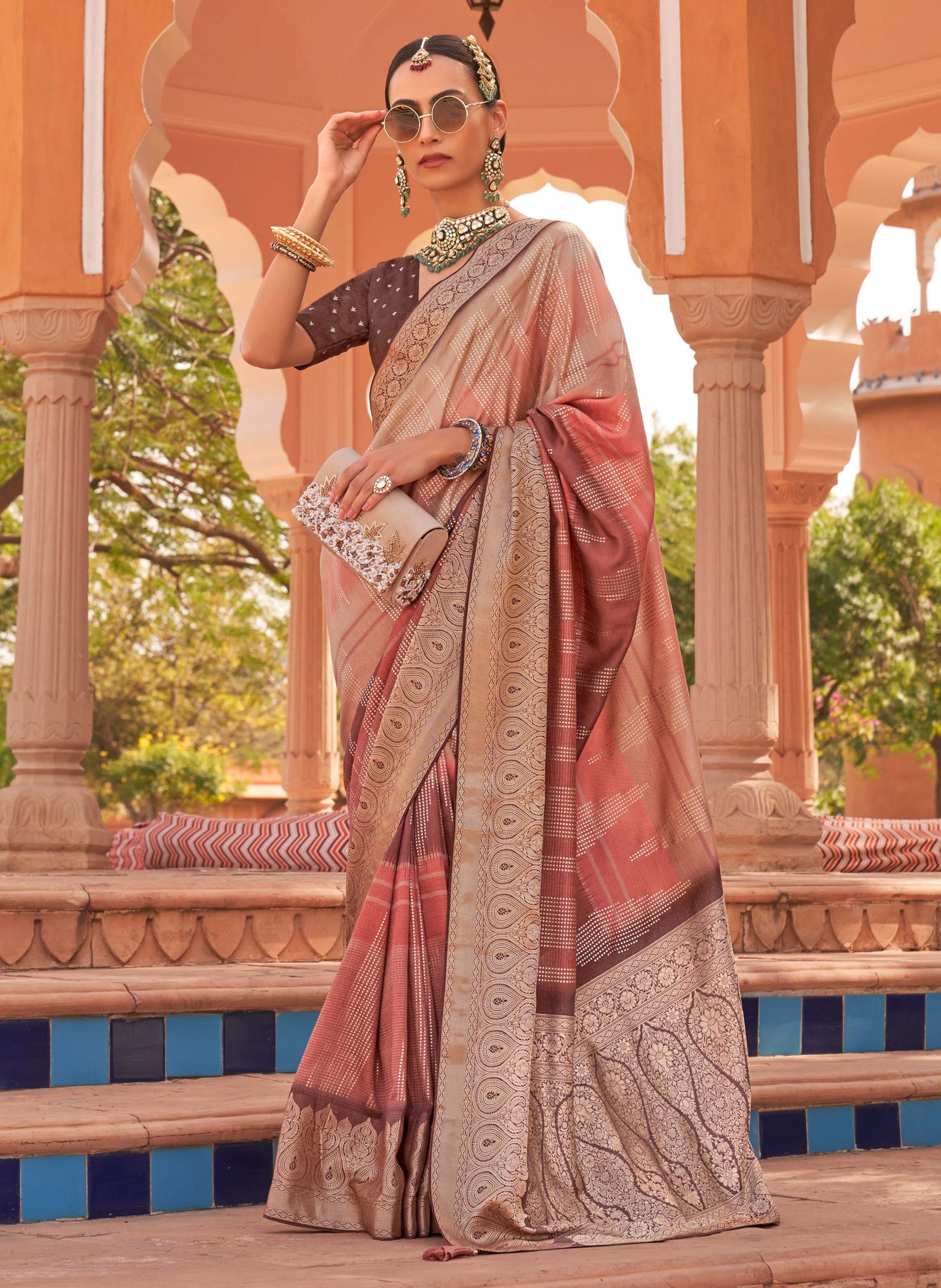 Designer Soft Silk Saree with Banarasi Blouse