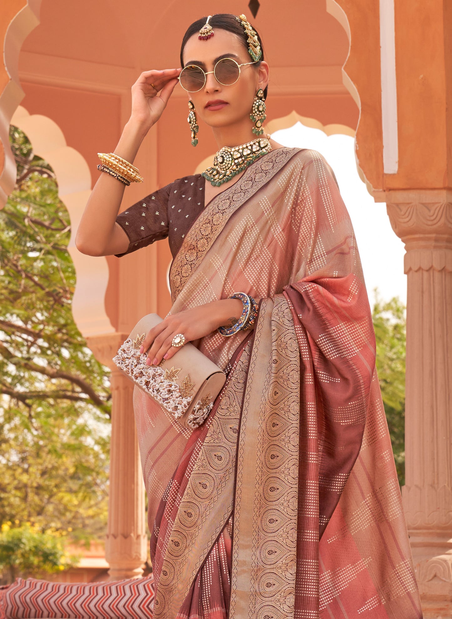 Designer Soft Silk Saree with Banarasi Blouse