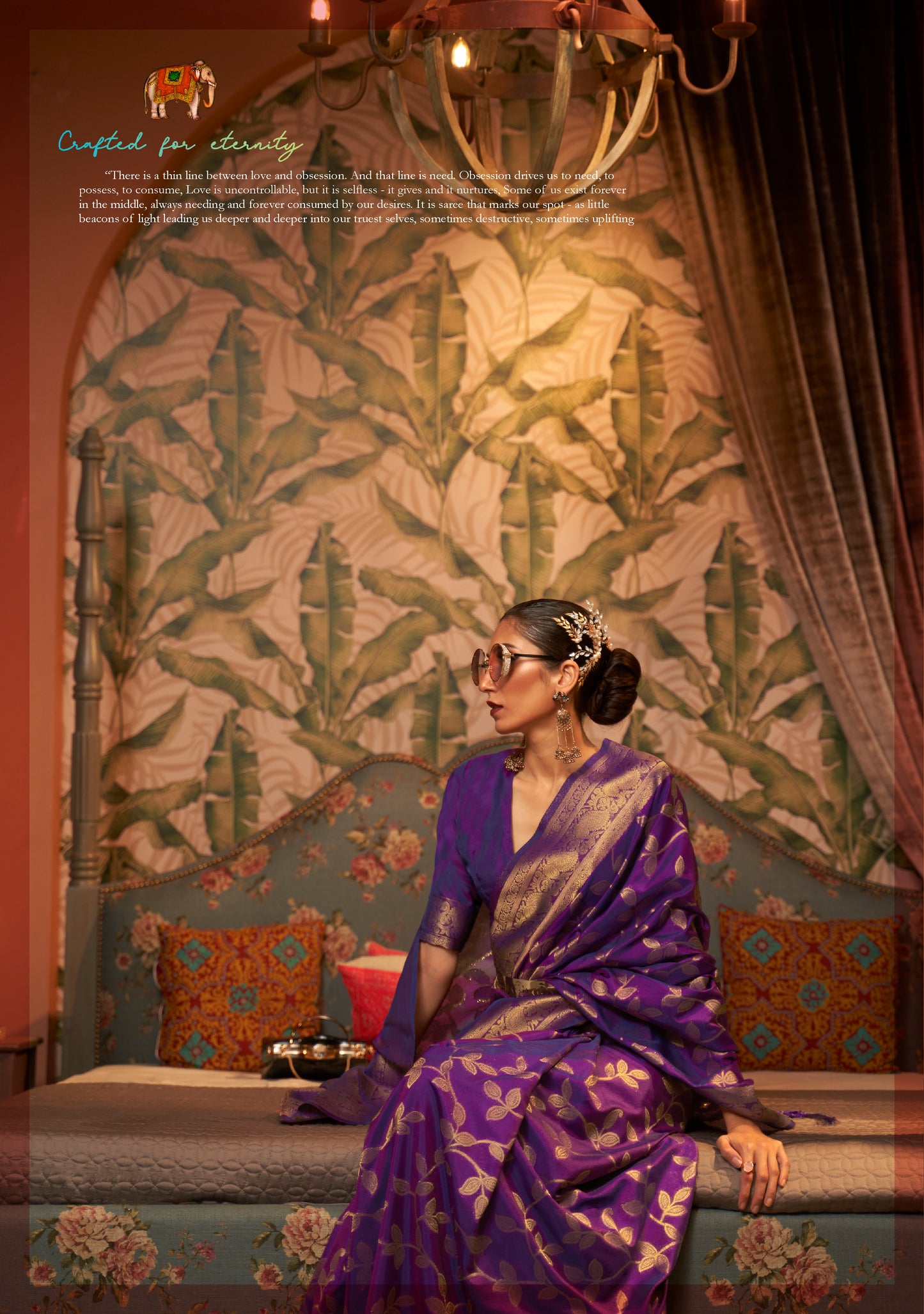 Orchid Purple Sequence Woven Limited Edition Banarasi Silk Saree