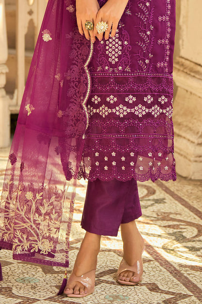 Purple Lucknowi Inspired Salwar Suit with Dupatta