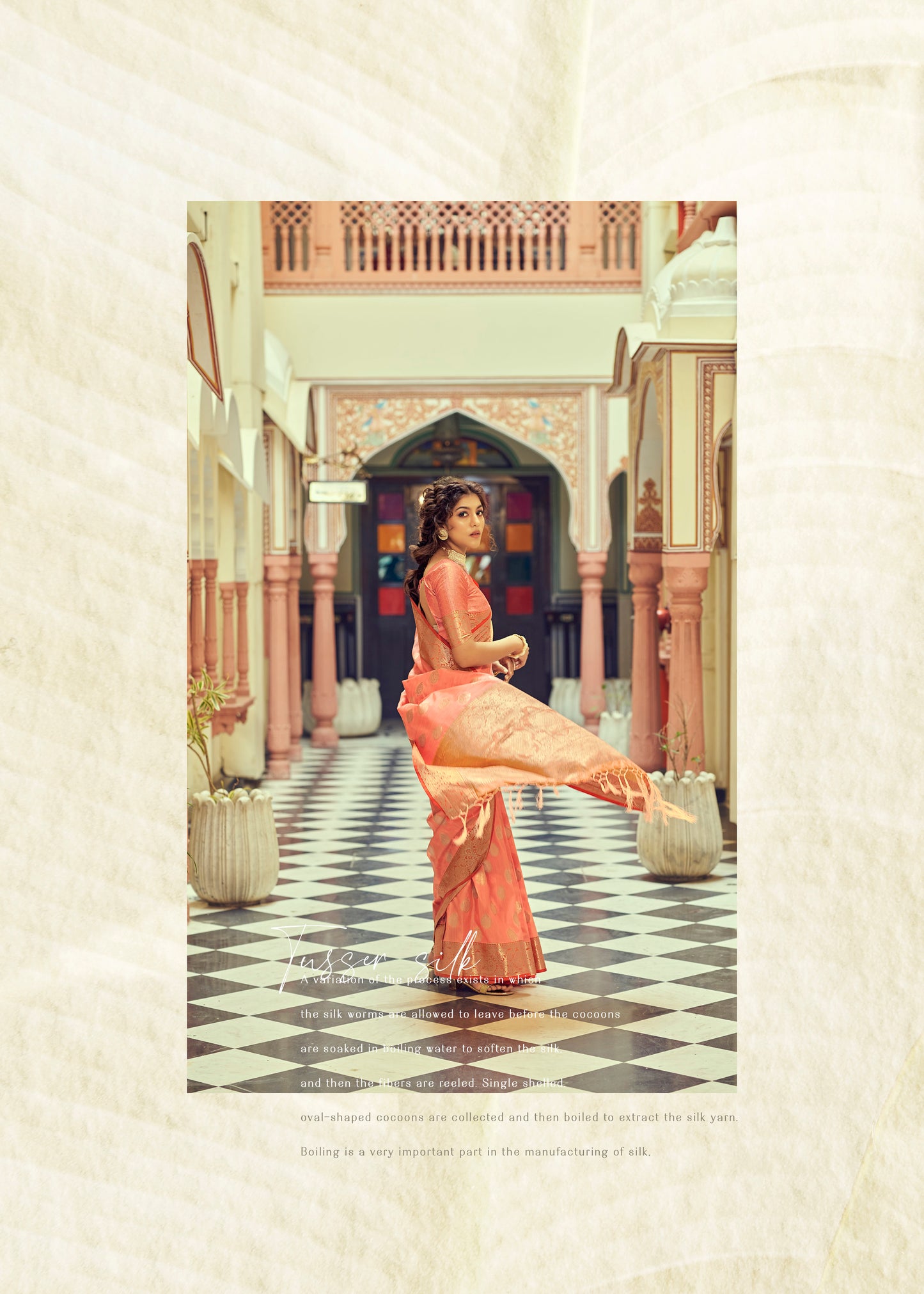 Merigold Orange Woven Banarasi Saree for Weddings