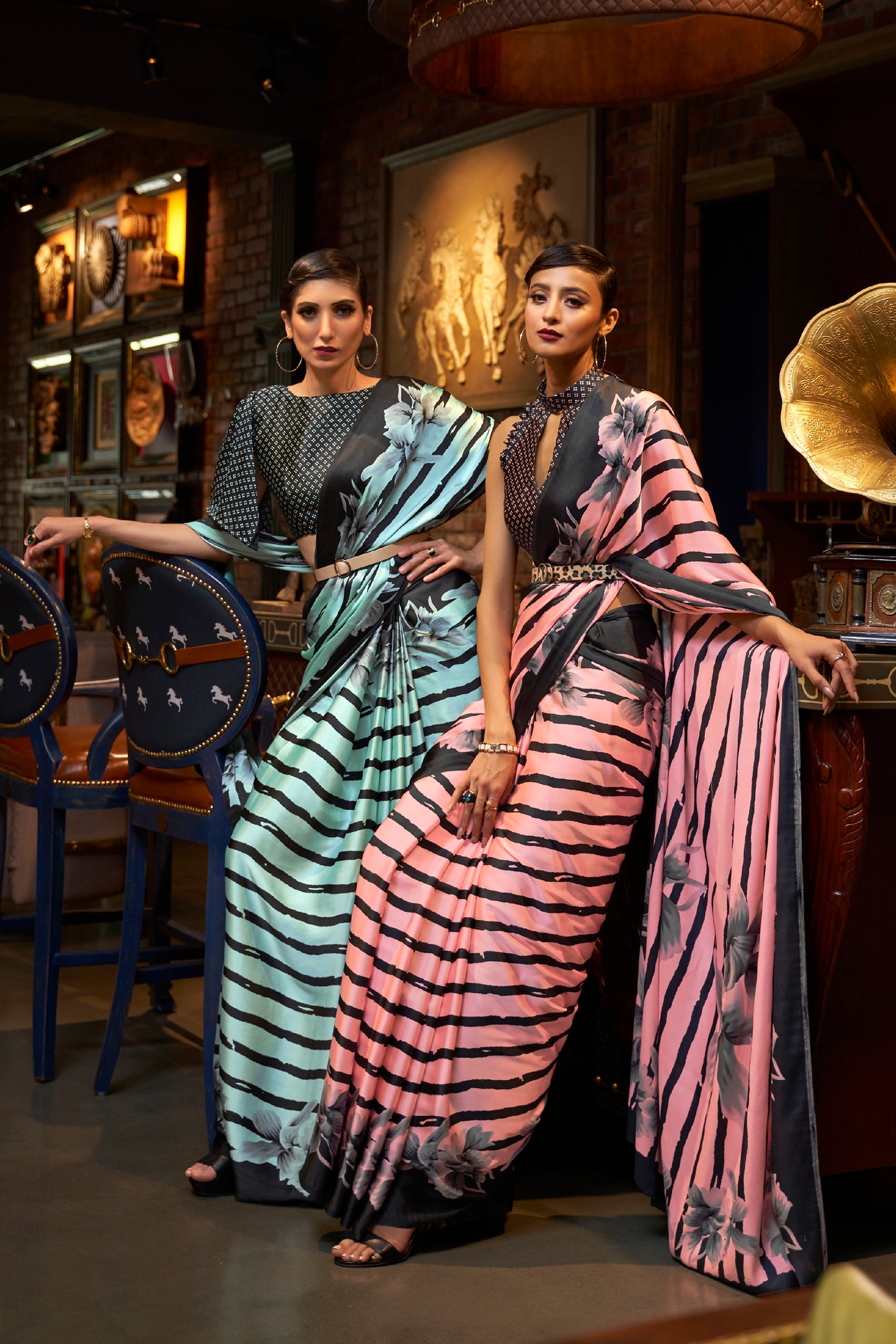 Designer 3d Printed Soft Satin Silk Saree with Blouse