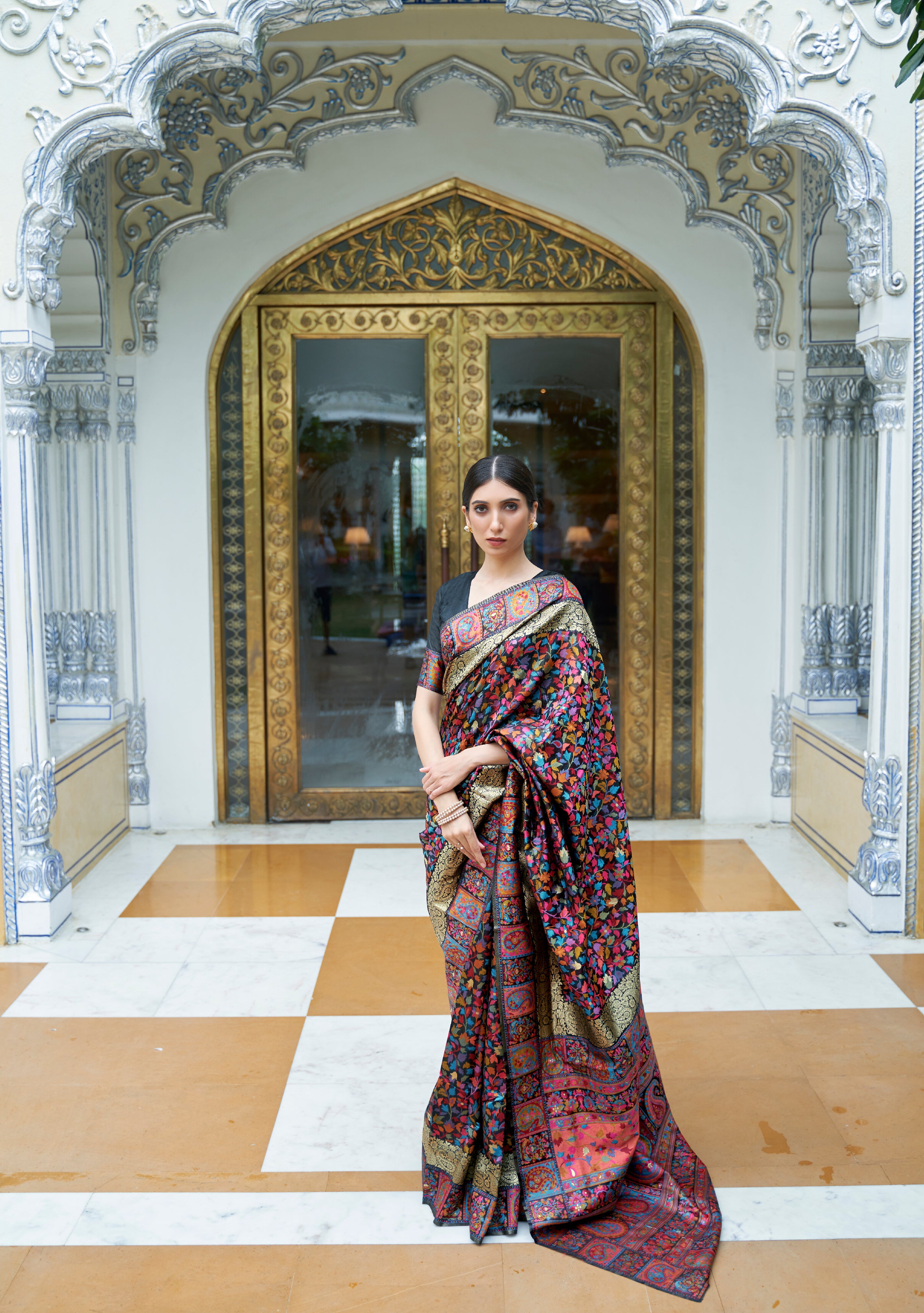 Pink Pashmina Saree, Sari for Wedding Reception Party Function Wear Kashmiri  Weaving Silk Kani Saree for Women, Royal Look Saree Gifts.women - Etsy