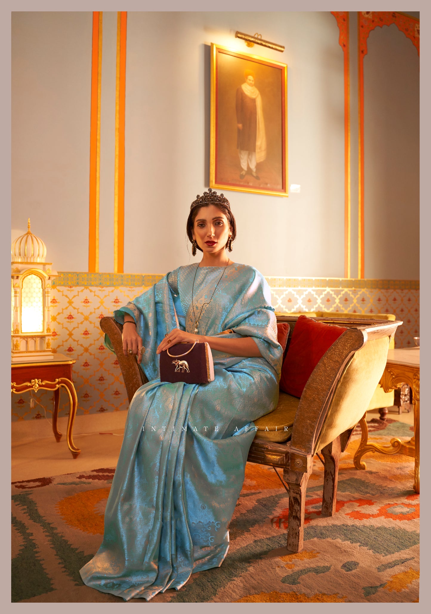 Maya Blue  Zari Woven Soft Kanjivaram Silk Saree