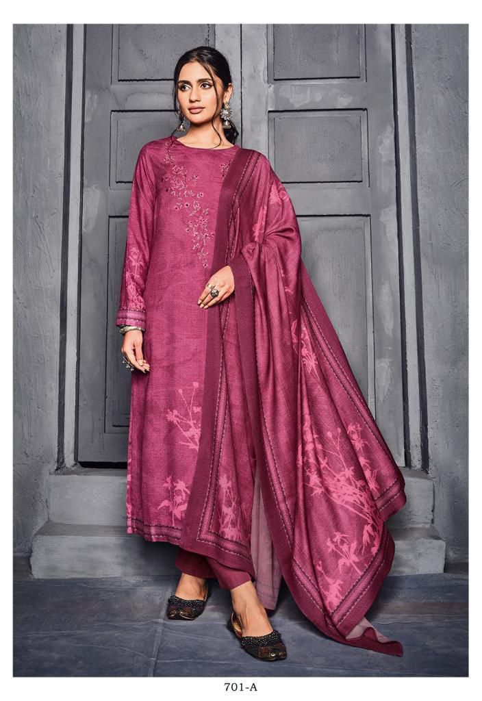 Dark Beetroot Pink Cotton Silk Printed Salwar Suit