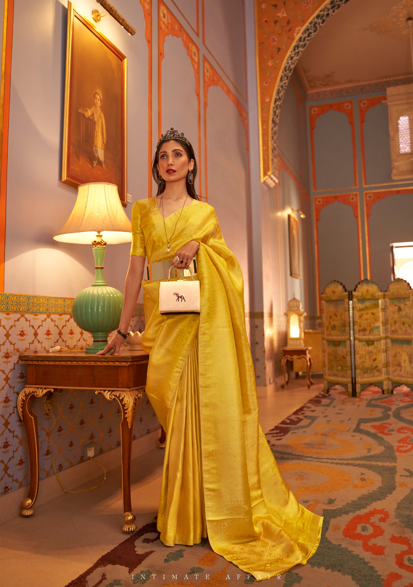 Laguna Yellow  Zari Woven Soft Kanjivaram Silk Saree